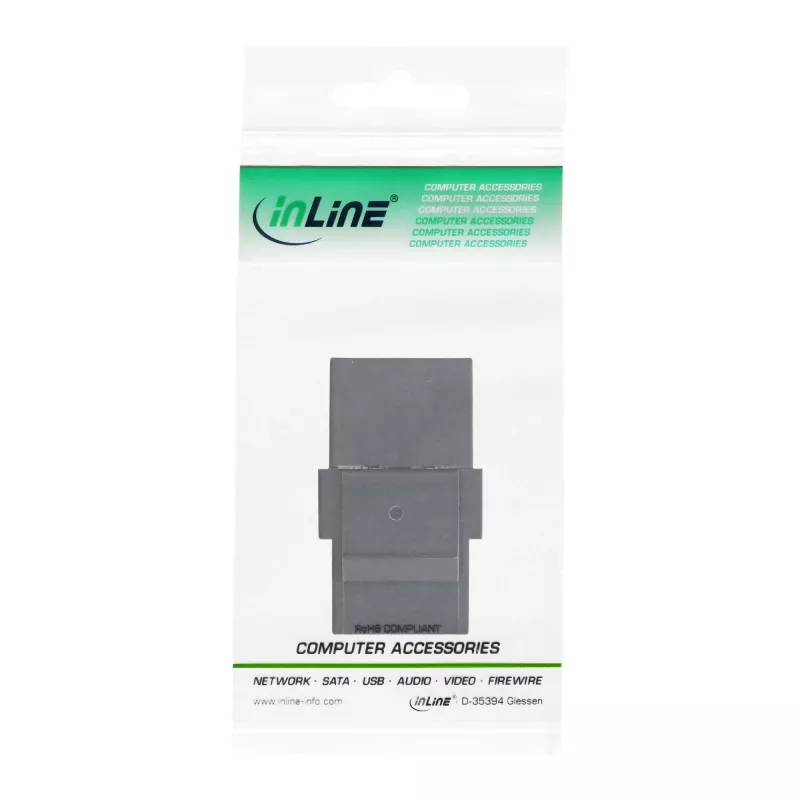 InLine USB 3.1 piespraužamais modulis, USB-C F/F, melns korpuss