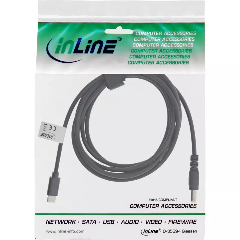 InLine USB-C uz ASUS/Lenovo klēpjdatoru uzlādes kabelis (apaļš), 2 m