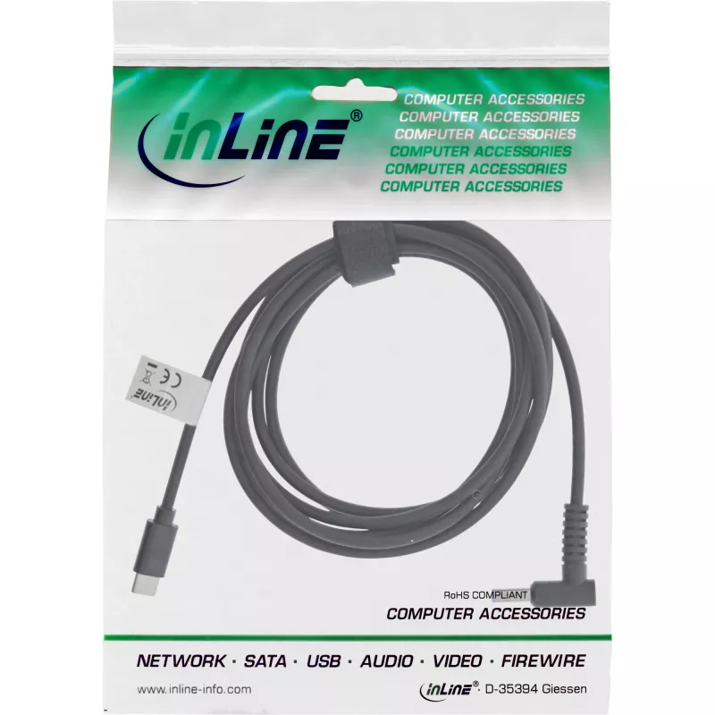 InLine USB-C uz HP piezīmjdatoru (apaļš/mazs) uzlādes kabelis, 2 m