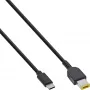 InLine USB-C uz Lenovo klēpjdatoru (taisnstūra) lādēšanas kabelis, 2m
