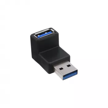 USB 3.0 adapteris Type A spraudnis / A ligzda leņķveida 90° InLine 35300R
