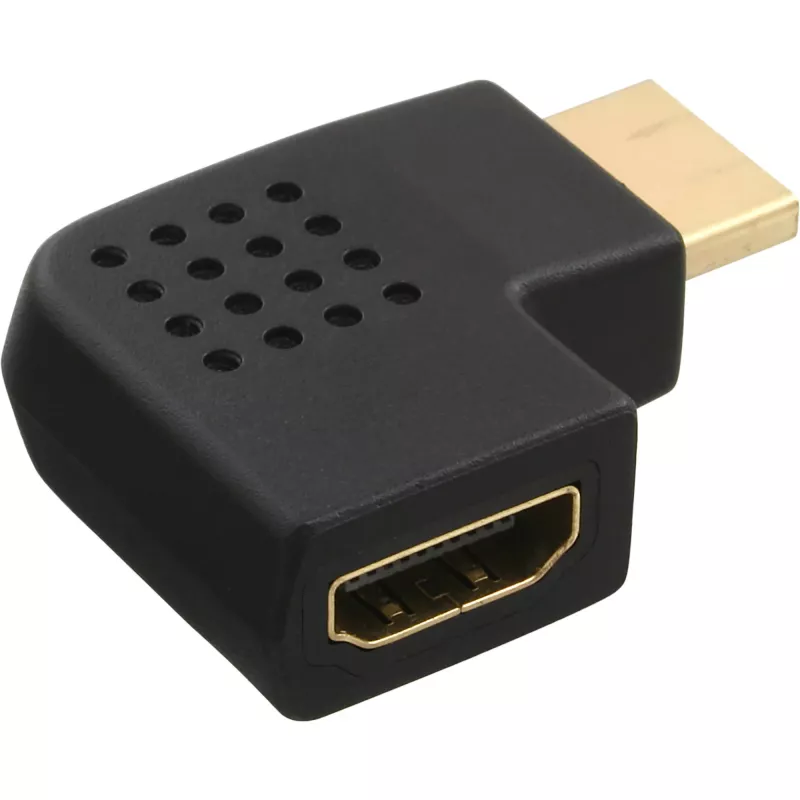 InLine HDMI adapteris, vīrišķais- sievišķais, sānu leņķis pa kreisi, apzeltīts, 17600S