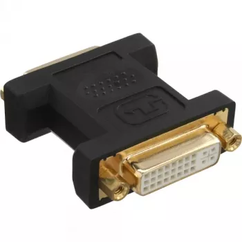 InLine DVI-I adapteris digitālais + analogais 24+5 kontaktu spraudnis / kontaktligzda, melns, apzeltīti kontakti