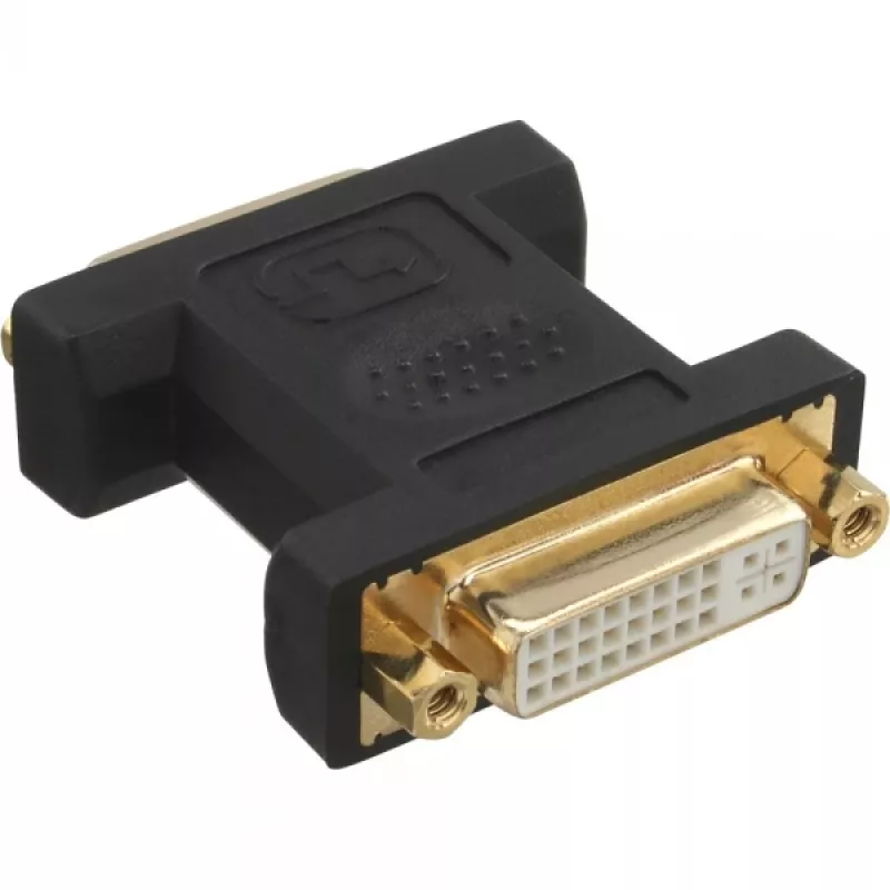 InLine DVI-I adapteris digitālais + analogais 24+5 kontaktu spraudnis / kontaktligzda, melns, apzeltīti kontakti