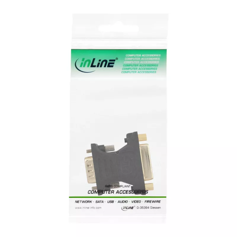 InLine DVI-A Adapter DVI 24+5 female / HD15 male gold plated