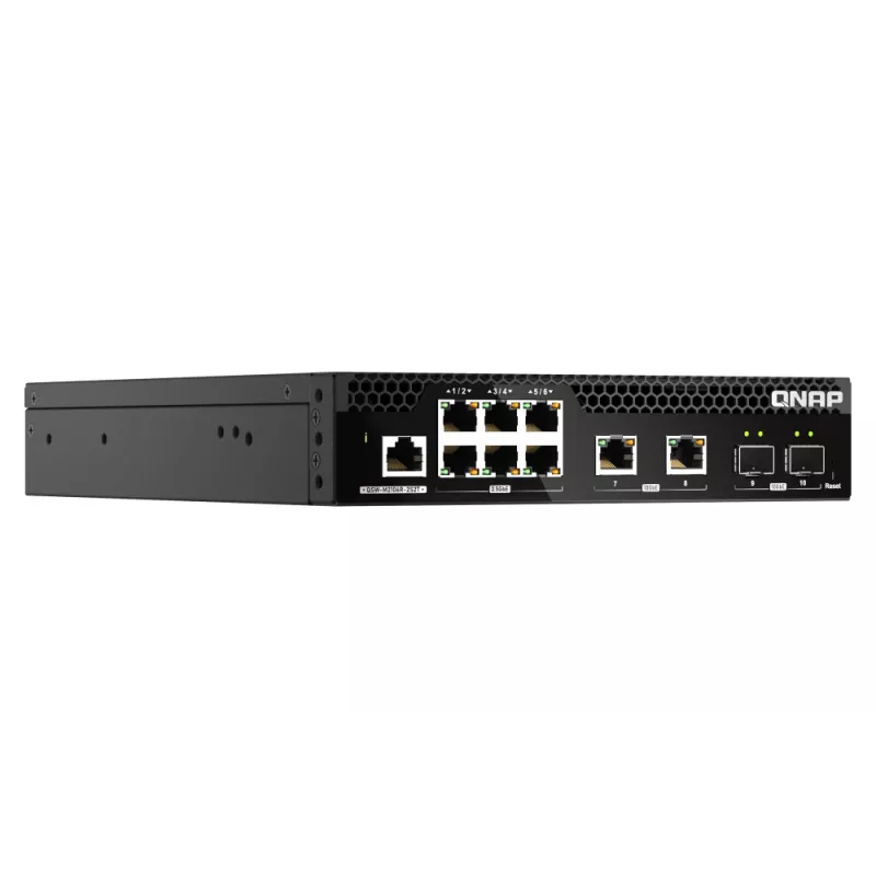 QNAP QSW-M2106R-2S2T tīkla komutators Pārvaldāms L2 10G Ethernet (100/1000/10000) 1U Melns