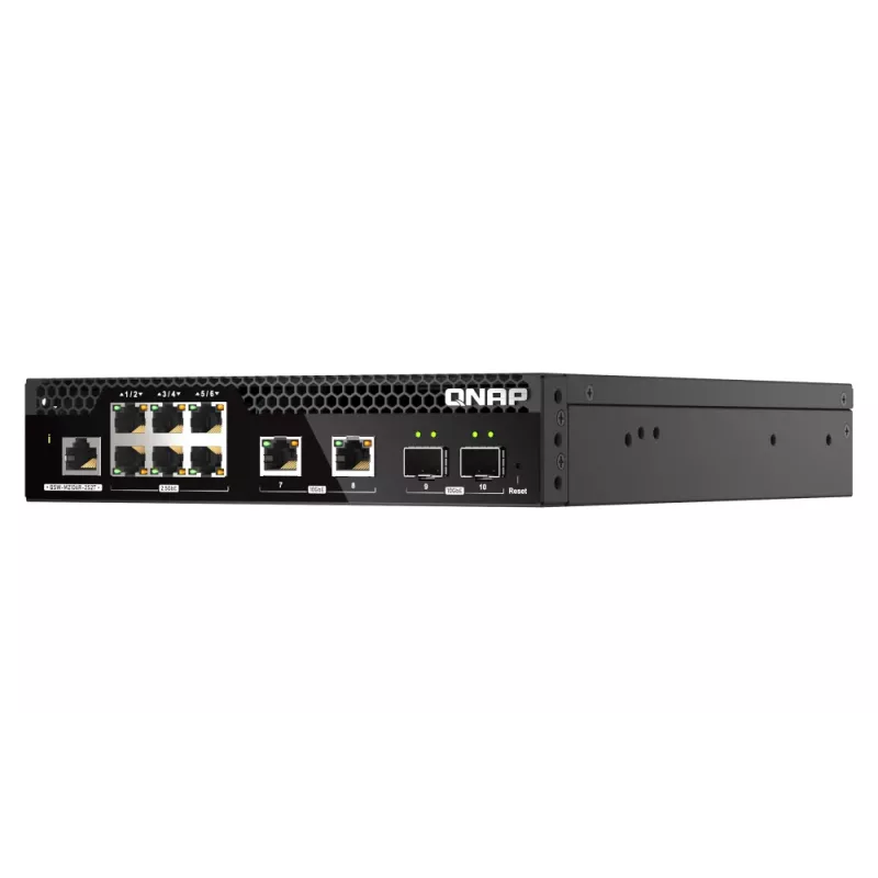QNAP QSW-M2106R-2S2T tīkla komutators Pārvaldāms L2 10G Ethernet (100/1000/10000) 1U Melns