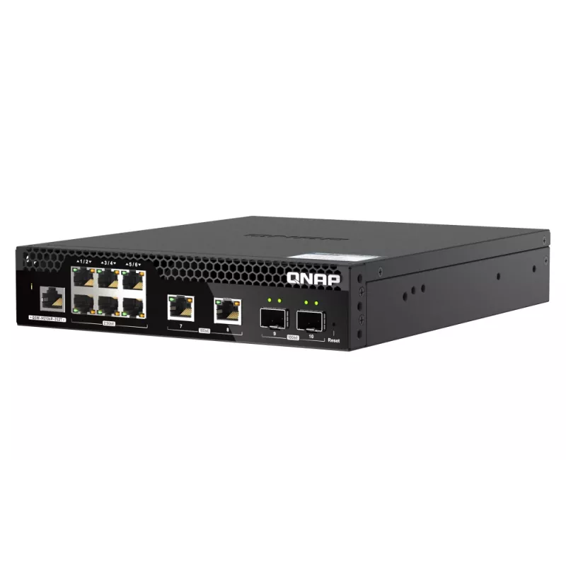 QNAP QSW-M2106R-2S2T tīkla komutators Pārvaldāms L2 10G Ethernet (100/1000/10000) 1U Melns