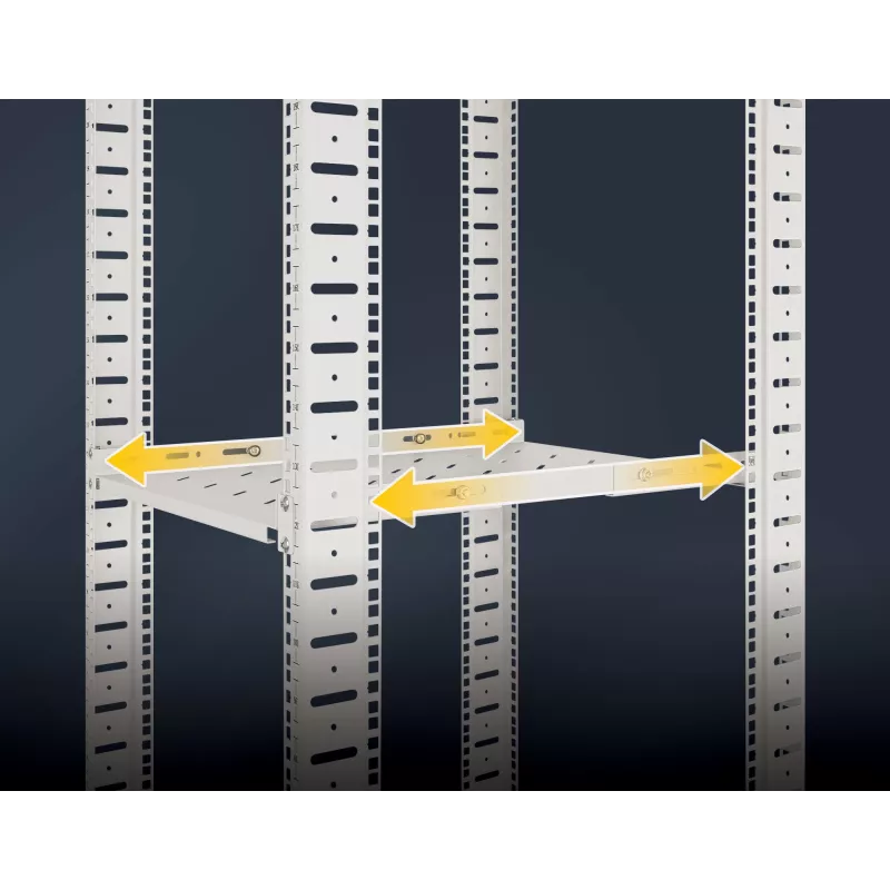Intellinet 19 collu fiksēts plaukts (regulējams), 1U, 750 mm plaukta dziļums, 750 līdz 950 mm regulējams sliežu dziļums, maks. 20 kg, pelēks, mūža garantija