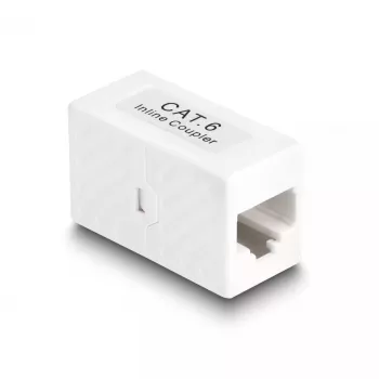 Tīkla kabelis DeLOCK Adapteris RJ45 ligzda uz RJ45 ligzdu Cat.6 UTP 1m Balts