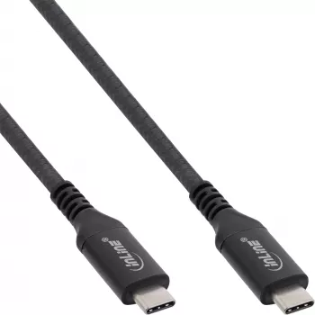 USB4 kabelis InLine 35906A 0,5 m, USB-C vīr./vīr., 8K60Hz, melns