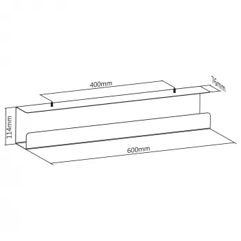 Kabeļu pārvaldības sistēma zem galda InLine 23190B, tērauds, melna, 114×600×76 mm