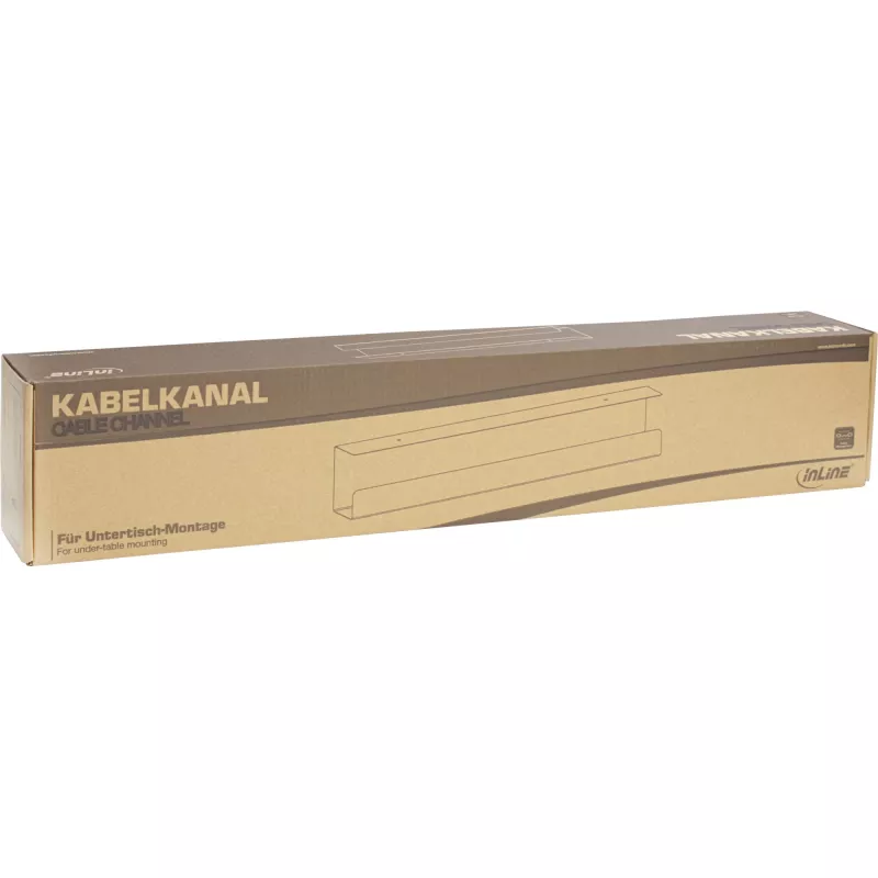 Kabeļu pārvaldības sistēma zem galda InLine 23190B, tērauds, melna, 114×600×76 mm