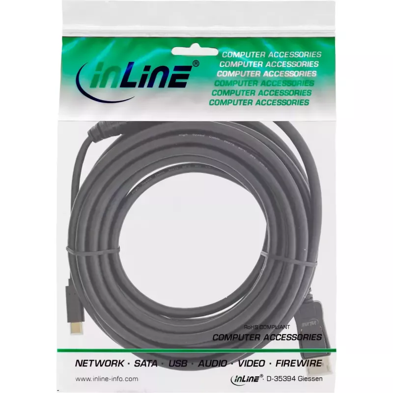 InLine USB displeja kabelis, USB-C vīrišķais uz DisplayPort vīrišķais, 2m