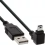 InLine USB Type A male / Mini-USB male 5 Pin down leņķveida 90° Melns 3m