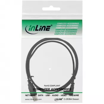 USB Type A vīriešu / Mini-USB vīriešu 5 kontaktu leņķveida 90° melns 0.5m InLine 34205