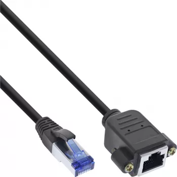 InLine komutācijas kabelis ar iebūvētu pagarinājumu, S/FTP (PiMf), Cat.6A, LSZH, varš, 3 m