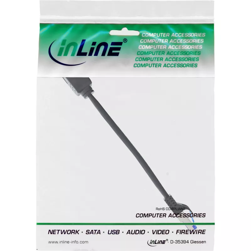 InLine komutācijas kabeļa pagarinātājs, RJ45 aizsargs, S/FTP (PiMf), Cat.6A, 0,2 m
