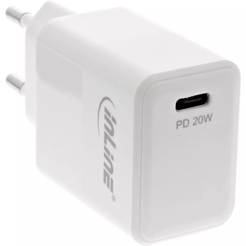 InLine USB PD lādētājs viens USB-C, Power Delivery, 20 W, balts