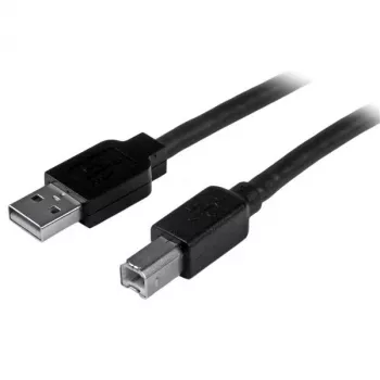 StarTech.com 50 pēdas (15 m) aktīvs USB 2.0 A–B kabelis, garš USB printera kabelis, 1x USB-A (vīr.), 1x USB-B (vīr.) – melns