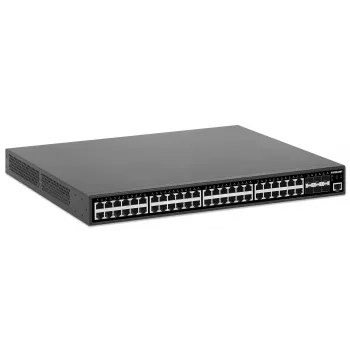 Intellinet 48-portu gigabitu Ethernet PoE+ 2+ slāņa pārvaldāms komutators ar sešiem 10G SFP+ augšupsaites portiem, atbilst IEEE 802.3at/af (PoE+/PoE) standartiem, 450 W PoE jaudas budžets, 2+/3 Lite slānis, 6 x 10G SFP+ atvērtie sloti