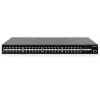 Intellinet 48-portu gigabitu Ethernet PoE+ 2+ slāņa pārvaldāms komutators ar sešiem 10G SFP+ augšupsaites portiem, atbilst IEEE 802.3at/af (PoE+/PoE) standartiem, 450 W PoE jaudas budžets, 2+/3 Lite slānis, 6 x 10G SFP+ atvērtie sloti