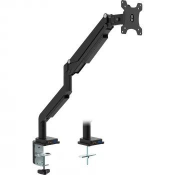 InLine galda stiprinājums ar pacēlumu un USB/audio līdz maks. 82 cm 32 collas 9 kg