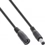 InLine DC pagarinātāja kabelis, DC spraudnis vīrišķais/sieviešu 5,5x2,1 mm, melns, 0,5 m