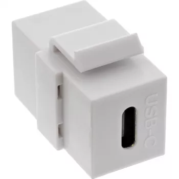 InLine USB 3.1 iespraužamais modulis, USB-C F/F, balts korpuss