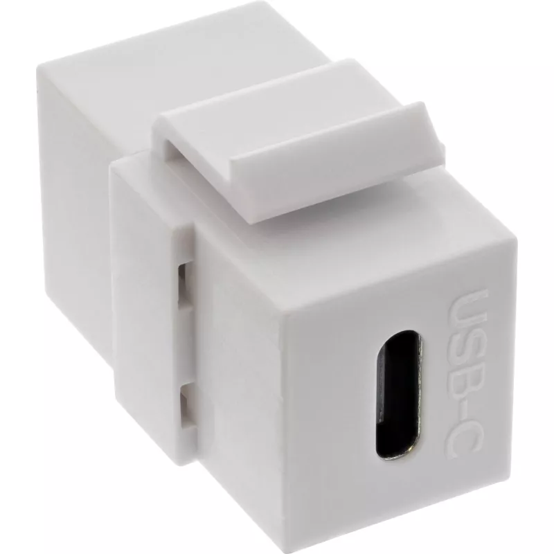 InLine USB 3.1 iespraužamais modulis, USB-C F/F, balts korpuss