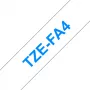Brother TZE-FA4 lente etiķešu izgatavošanai zila uz balta