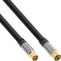 InLine Premium antenas kabelis, 4x ekranēts, >110dB, melns, 10m