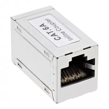 InLine Cat.6A adapters, pilnībā ekranēts, metāla, 2x RJ45 sievišķs/sievišķs, 1:1