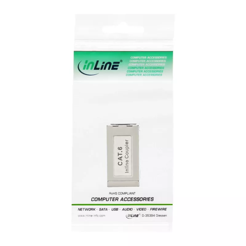 InLine Cat.6 adapters, pilnībā ekranēts, metāla, 2x RJ45 F/F, 1:1