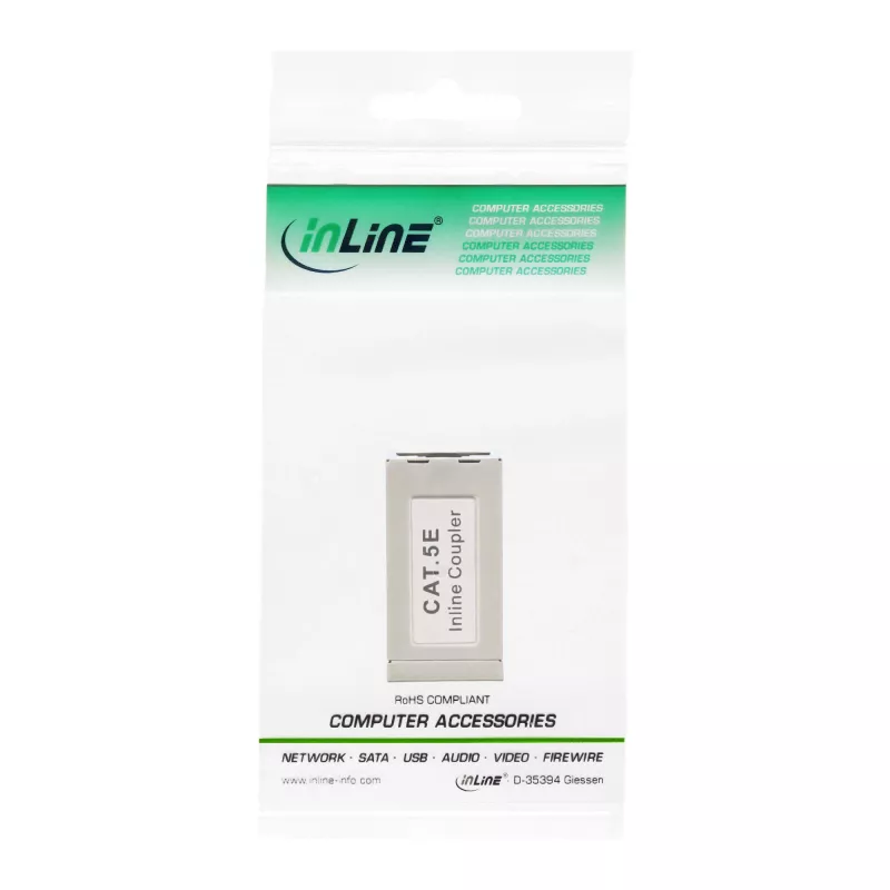 InLine Cat.5e adapters, pilnībā ekranēts, metāla, 2x RJ45 F/F, 1:1