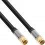InLine Premium SAT kabelis, 4x ekranēts, 2x F-vīrišķais, >110 dB, melns, 3 m