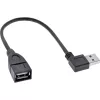 InLine USB 2.0 Smart kabelis leņķveida + abpusēji pagriežams Type A vīrietis / sieviete melns 0,2 m