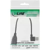 InLine USB 2.0 Smart kabelis leņķveida + abpusēji pagriežams Type A vīrietis / sieviete melns 0,2 m