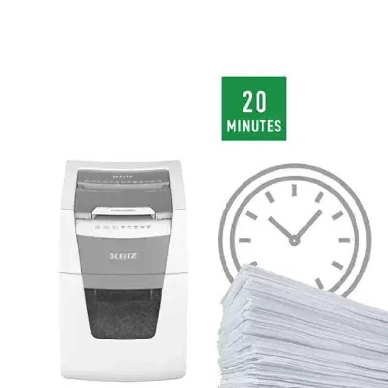 Leitz IQ Autofeed Small Office 100 automātiskais papīra smalcinātājs P5
