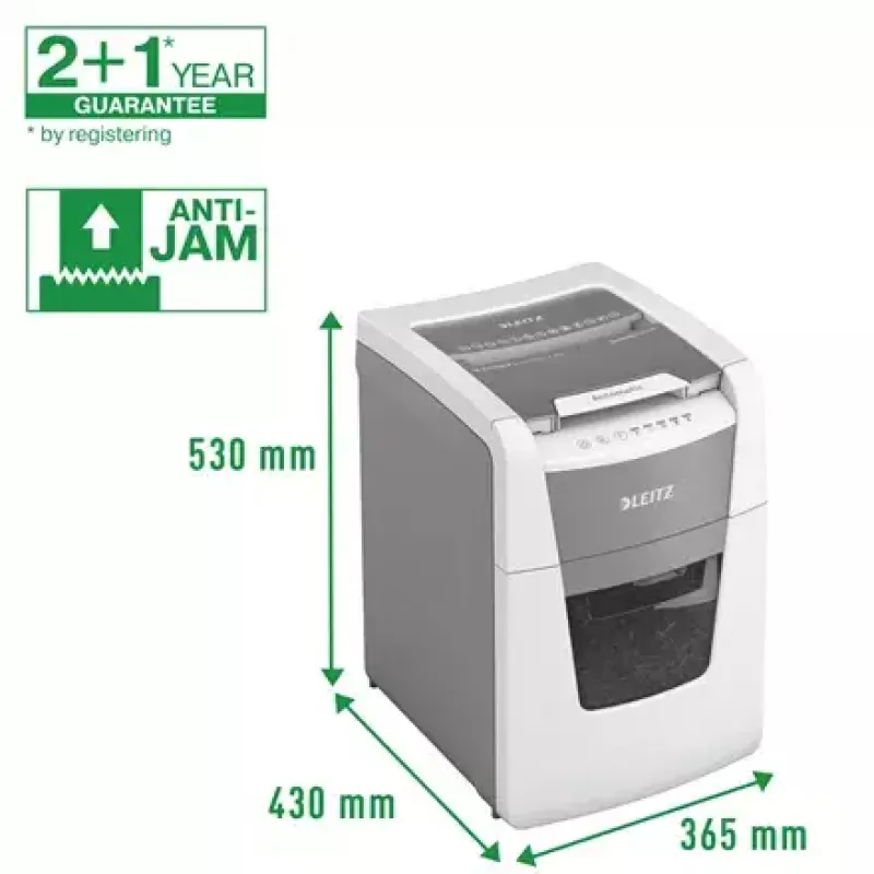 Leitz IQ Autofeed Small Office 100 automātiskais papīra smalcinātājs P5