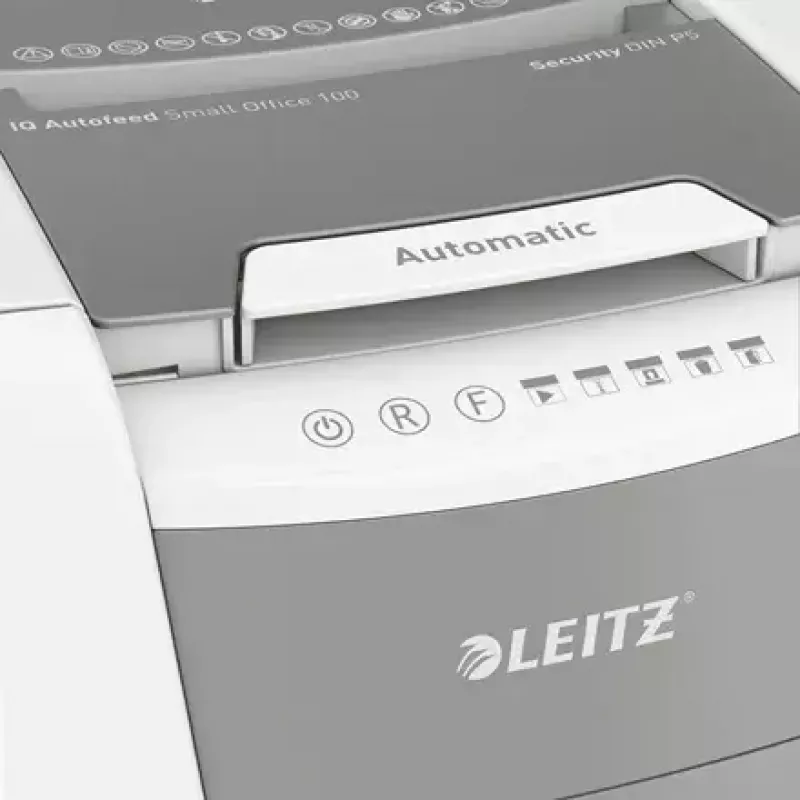 Leitz IQ Autofeed Small Office 100 automātiskais papīra smalcinātājs P5