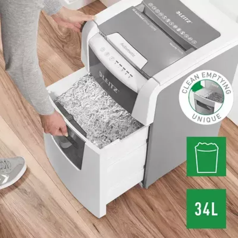 Leitz IQ Autofeed Small Office 100 automātiskais papīra smalcinātājs P5