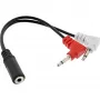InLine Audio Plane austiņu adaptera kabelis, 2x 3.5mm vīr. uz 3.5mm siev. 3 kontaktu, 0.15m