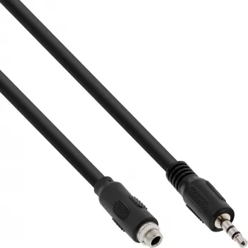 InLine Audio adaptera kabelis, 3,5 mm stereo vīr./siev. ar vītni, 0,6 m