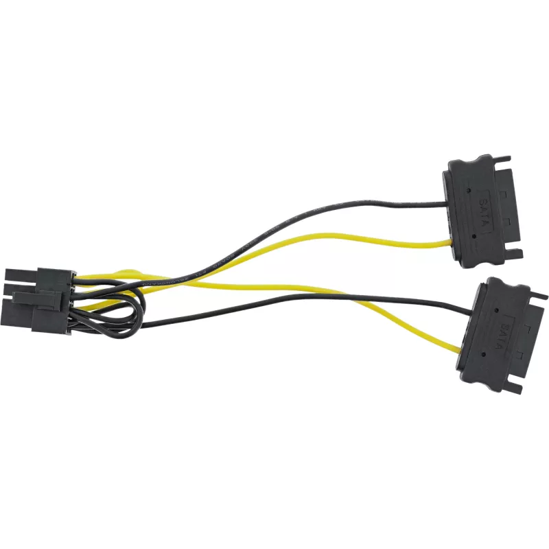 InLine strāvas adaptera kabelis, 2x SATA vīrišķais / 8 kontaktu PCI-Express vīrišķais, 0,15 m