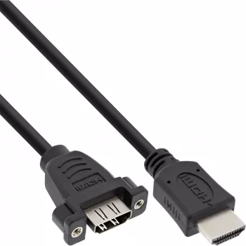 HDMI 4K2K Adapter Type A male / A female with flange 0.6m InLine 17500B
