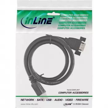 HDMI 4K2K Adapter Type A male / A female with flange 0.6m InLine 17500B