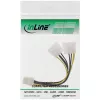 InLine strāvas adaptera kabelis, 2x 5,25 collu tēviņš / 8 kontaktu PCI-Express tēviņš, 0,15 m