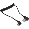 InLine USB DUAL+ KFZ uzlādes komplekts, strāvas adapteris ar 1 m spirālveida kabeli