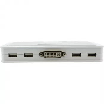 InLine KVM slēdzis 4 pieslēgvietas DVI-D + USB + Audio, komplektā 2 kabeļu komplekti